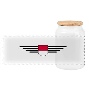 Monaco Design – Style for fans of the Principality - Panoramic Cookie Jar with Wooden Lid - white - Front