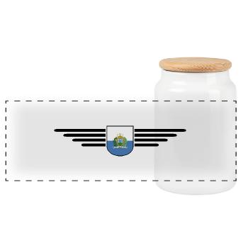 I Love San Marino, Elegance Style Design T-Shirt - Panoramic Cookie Jar with Wooden Lid - white - Front