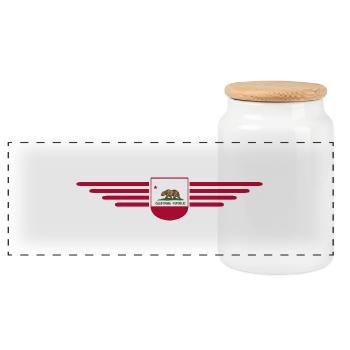 California Fan T-Shirt – Sun & Style - Boîte à biscuits avec couvercle en bois - blanc - Devant