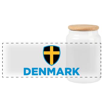 Nationalflagge von Dänemark - Panorama Keksdose mit Holzdeckel - Weiß - Vorne