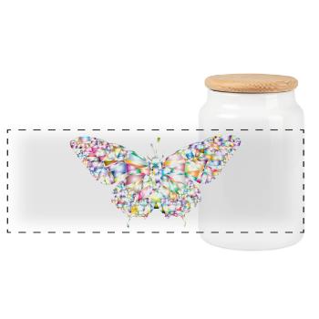650 buttercream - Boîte à biscuits avec couvercle en bois - blanc - Devant