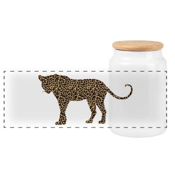 guépard chat ocelot léopard jaguar, guépard wildcat53 - Boîte à biscuits avec couvercle en bois - blanc - Devant