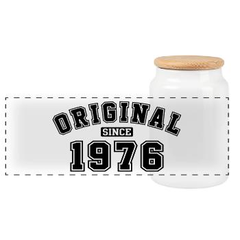 Original Since 1976 College Style - Panorama Keksdose mit Holzdeckel - Weiß - Vorne