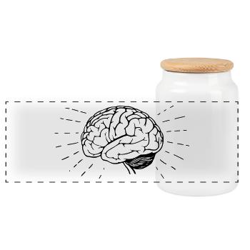 cerveau cerveau cerveau médecine cerveau idée chirurgie - Boîte à biscuits avec couvercle en bois - blanc - Devant