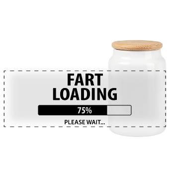 FART Loading - Panoramic Cookie Jar with Wooden Lid - white - Front