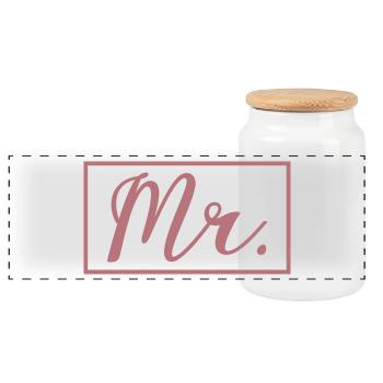 Mr. Matching Couple Verlobung Hochzeit Flitterwochen - Panorama Keksdose mit Holzdeckel - Weiß - Vorne