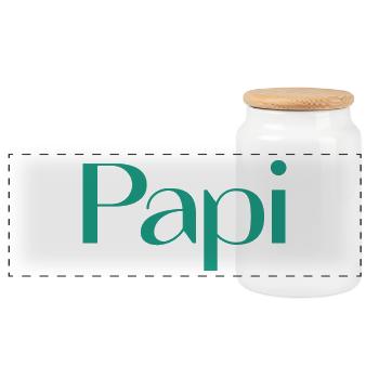PAPY. FÊTE DES PÈRES. BONNE FÊTE PAPY. JE T'AIME. - Boîte à biscuits avec couvercle en bois - blanc - Devant