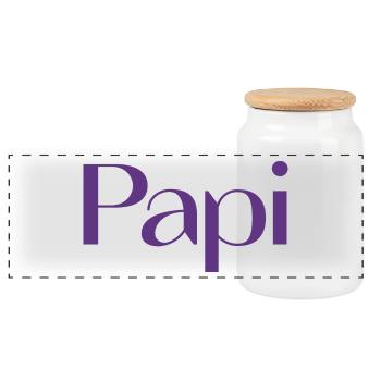 PAPY. FÊTE DES PÈRES. BONNE FÊTE PAPY. JE T'AIME. - Boîte à biscuits avec couvercle en bois - blanc - Devant