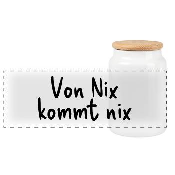Nothing comes from nothing - Panoramic Cookie Jar with Wooden Lid - white - Front