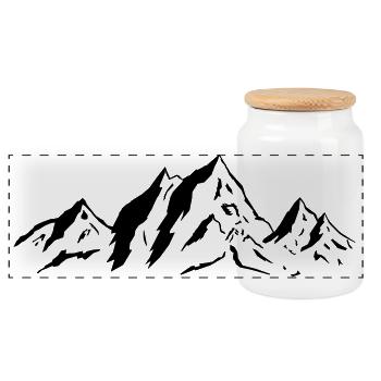 Mountains - Panorama Keksdose mit Holzdeckel - Weiß - Vorne