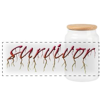survivor - Panoramic Cookie Jar with Wooden Lid - white - Front