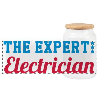 Electricien / Electricité / Travail / Métier / Job - Boîte à biscuits avec couvercle en bois - blanc - Devant