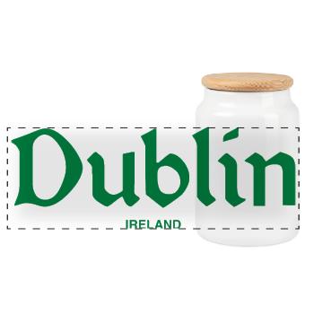 DUBLIN Irland Ireland - Panoramic Cookie Jar with Wooden Lid - white - Front
