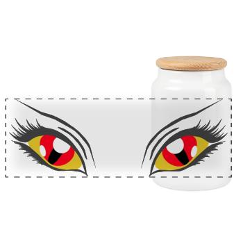 Augen Paar, Dämonin, Halloween Outfit, für mama - Panorama Keksdose mit Holzdeckel - Weiß - Vorne