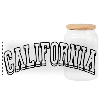 Chemise californienne - Boîte à biscuits avec couvercle en bois - blanc - Devant