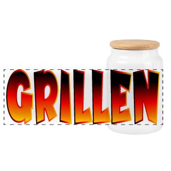GRILLEN DEUTSCHLAND - Panorama Keksdose mit Holzdeckel - Weiß - Vorne