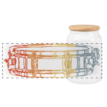 Tambour de marche - Boîte à biscuits avec couvercle en bois - blanc - Devant