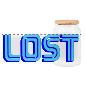 LOST | Colors can be changed - Panoramic Cookie Jar with Wooden Lid - white - Front