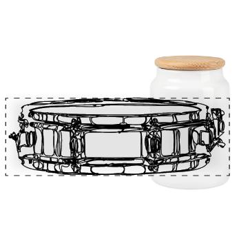 Tambour latéral - Boîte à biscuits avec couvercle en bois - blanc - Devant