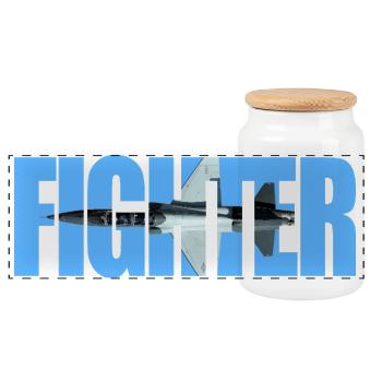 Fighter T-38 Talon - Panoramic Cookie Jar with Wooden Lid - white - Front