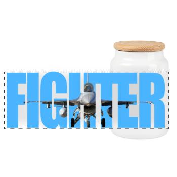 Fighter F-16 Fighting Falcon - Panorama Keksdose mit Holzdeckel - Weiß - Vorne