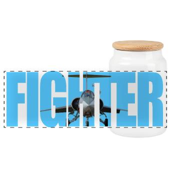 Fighter F-104 Starfighter - Panoramic Cookie Jar with Wooden Lid - white - Front