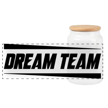 Dream Team Mannschaft - Panorama Keksdose mit Holzdeckel - Weiß - Vorne