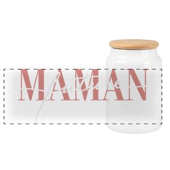 Future maman design minimaliste élégant grossesse - Boîte à biscuits avec couvercle en bois - blanc - Devant