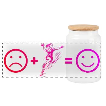 Inspiration cool pour le handball pour femmes - Boîte à biscuits avec couvercle en bois - blanc - Devant