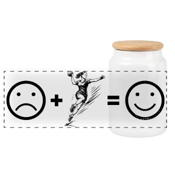 Graphique de handball pour le handball féminin - Boîte à biscuits avec couvercle en bois - blanc - Devant