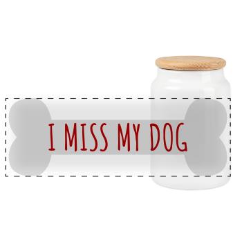 Mon chien Dog Amamant Dog Love Logo de blague - Boîte à biscuits avec couvercle en bois - blanc - Devant
