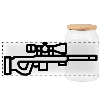 sniper - Panoramic Cookie Jar with Wooden Lid - white - Front