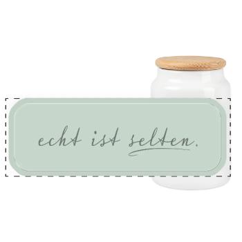 real is rare – minimalist typography - Panoramic Cookie Jar with Wooden Lid - white - Front