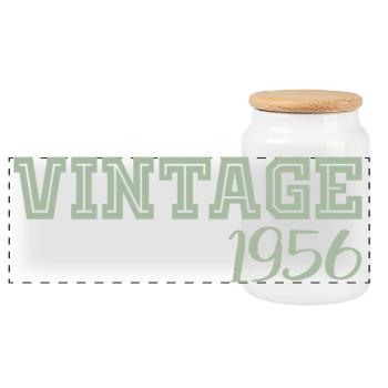 70 Years 1956 Vintage Retro Birthday Gift - Panoramic Cookie Jar with Wooden Lid - white - Front