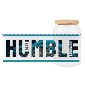 Humble Ocean Tropic Fins - Panoramic Cookie Jar with Wooden Lid - white - Front