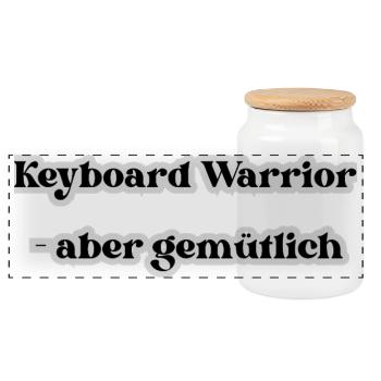 20-Gamer-Keyboard - Panorama Keksdose mit Holzdeckel - Weiß - Vorne