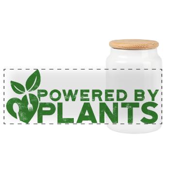 Propulsé par Plants Emblem Tee - Boîte à biscuits avec couvercle en bois - blanc - Devant