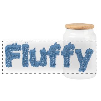Fluffy - Panorama Keksdose mit Holzdeckel - Weiß - Vorne