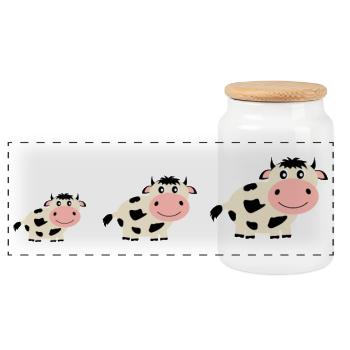 Bande dessinée Vaches Vaches - Boîte à biscuits avec couvercle en bois - blanc - Devant