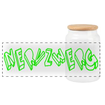 Nervzwerg - Panorama Keksdose mit Holzdeckel - Weiß - Vorne