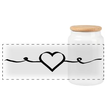 Cadeau de la Saint-Valentin La Saint-Valentin - Boîte à biscuits avec couvercle en bois - blanc - Devant