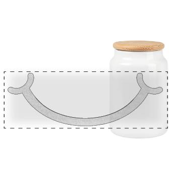 Smile [cropped white] - Panoramic Cookie Jar with Wooden Lid - white - Front