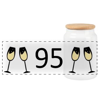 95e anniversaire 95 ans 95 Numéro 95 Noir - Boîte à biscuits avec couvercle en bois - blanc - Devant