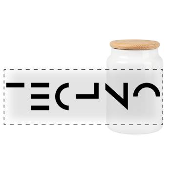 Logo de musique Minimal Techno - Boîte à biscuits avec couvercle en bois - blanc - Devant