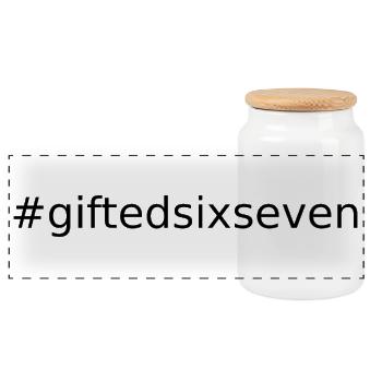 #GIFTEDSIXSEVEN - Boîte à biscuits avec couvercle en bois - blanc - Devant