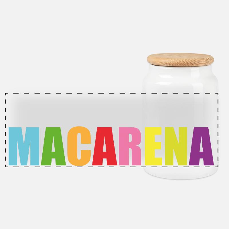 hey Macarena - Panorama Keksdose mit Holzdeckel - Weiß