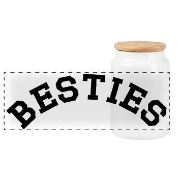 Besties Beste Freunde Beste Freundinnen - Panorama Keksdose mit Holzdeckel - Weiß - Vorne