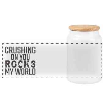 Geology Crushing on you Geologist - Panoramic Cookie Jar with Wooden Lid - white - Front