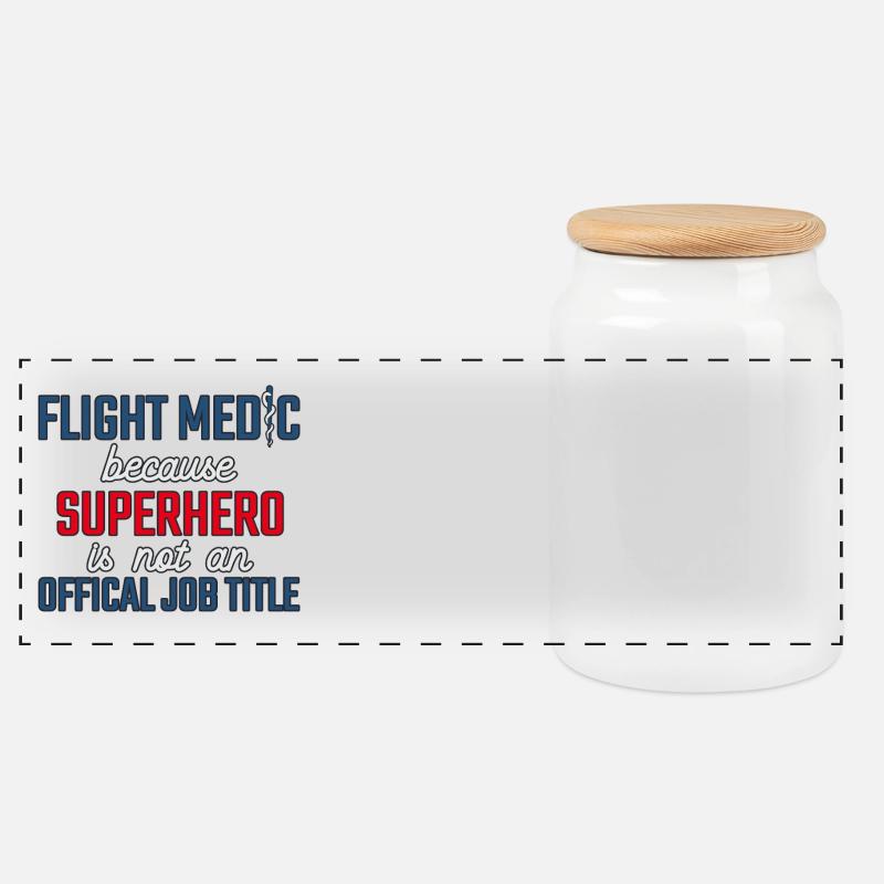 Flight Paramedic Superhero Luftrettung - Panorama Keksdose mit Holzdeckel - Weiß