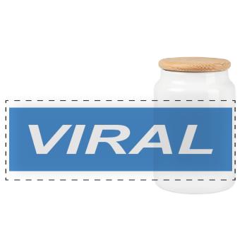 Viral - Panoramic Cookie Jar with Wooden Lid - white - Front